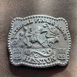 Hesston Silver National Finals Rodeo Belt Buckle